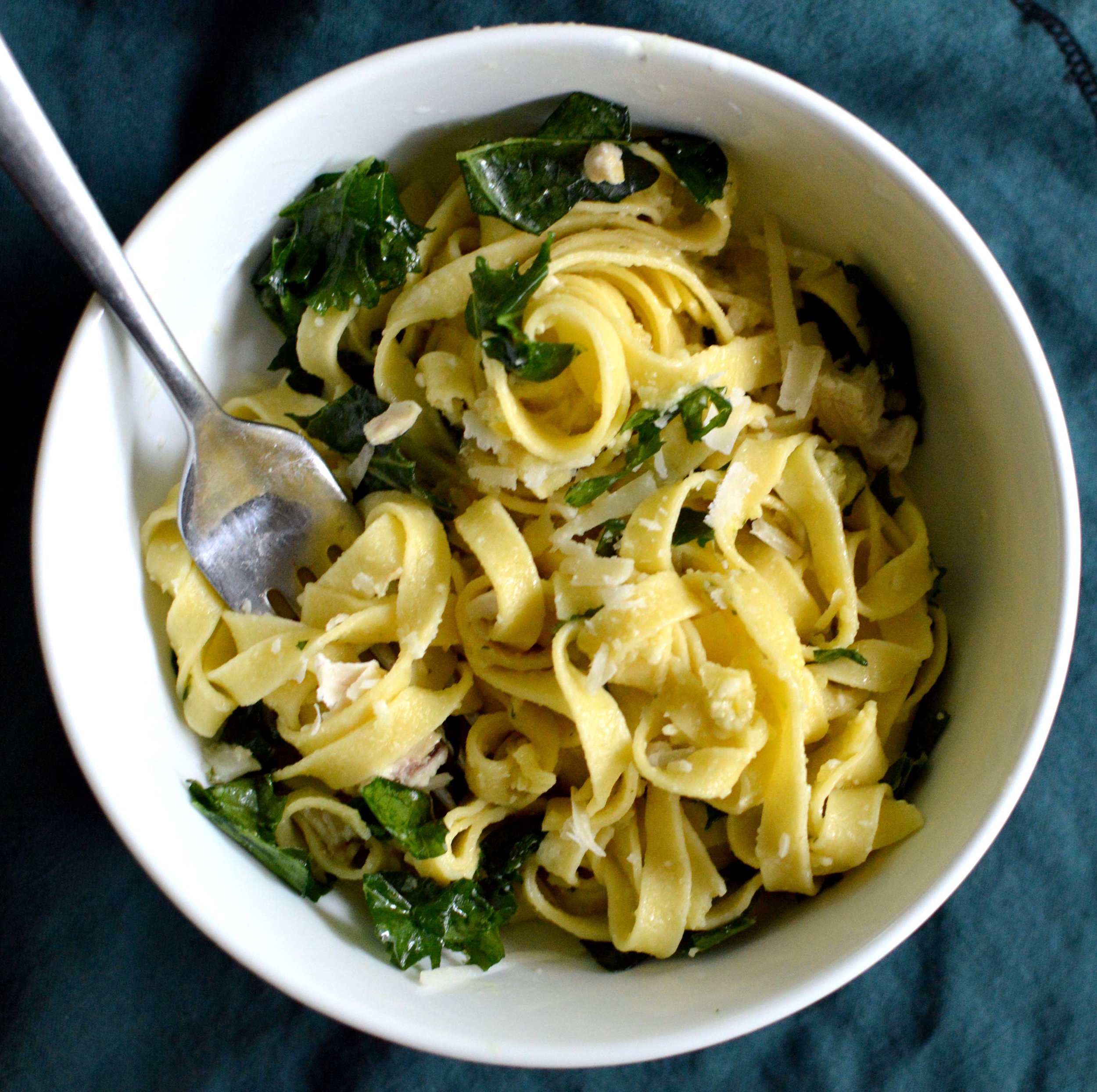  Preserved Lemons, Chicken, Kale, Parmesan and Homemade pasta. 