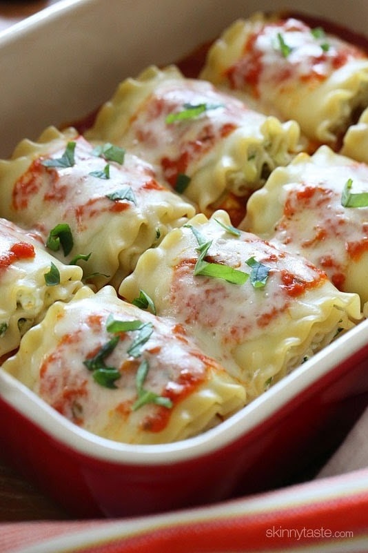  Photo Courtesy Of SkinnyTaste. com- Meals #1 Three chesse zucchini stuffed lasagna rolls 