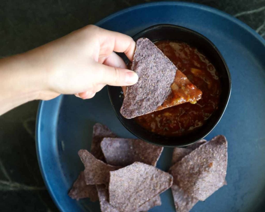 homemade salsa snack